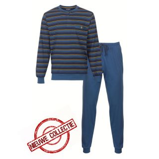 Paul_Hopkins_heren_pyjama_Multistreep_blauw_geel