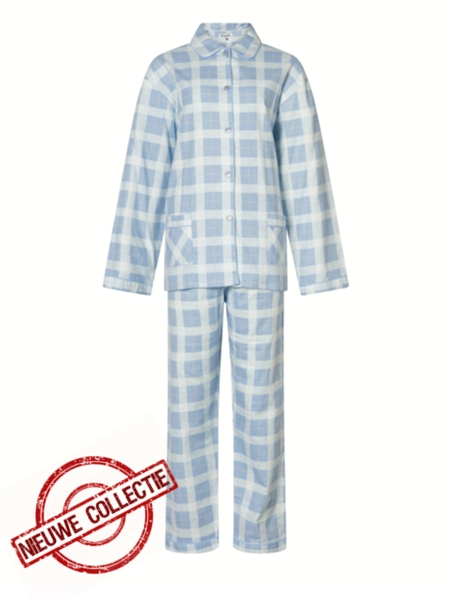 pyjama flanel ruit blauw