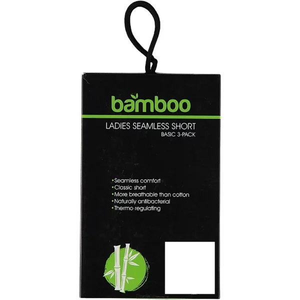 Apollo bamboo naadloos dames Basic short 3 pack wit verpakking