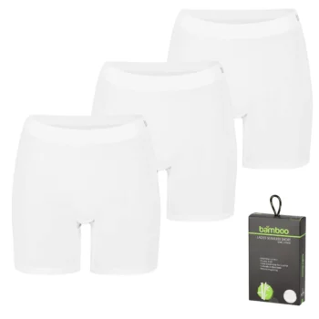 Apollo bamboo naadloos dames Basic short 3-pack wit