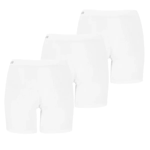 Apollo bamboo naadloos dames Basic short 3-pack wit achterkant