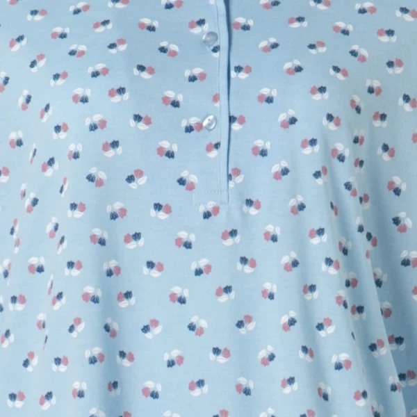 Lunatex dames pyjama Porto tulp blue detail