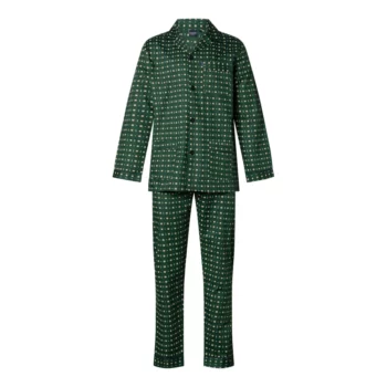 Gentlemen heren pyjama poplin Blocks & dots groen