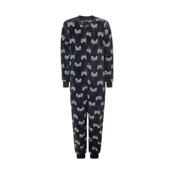 Outfitter jongens onesie fleece Controller zwart