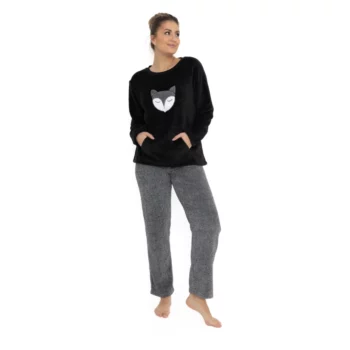 Cocodream dames huispak fleece Vos zwart