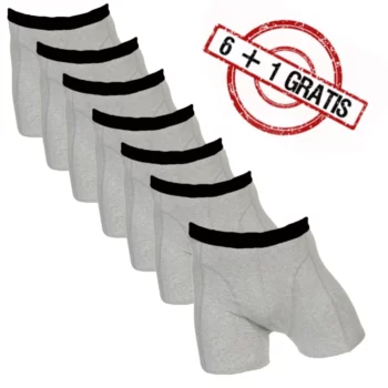 Fun2wear heren boxershorts 6 + 1 gratis grijs melee