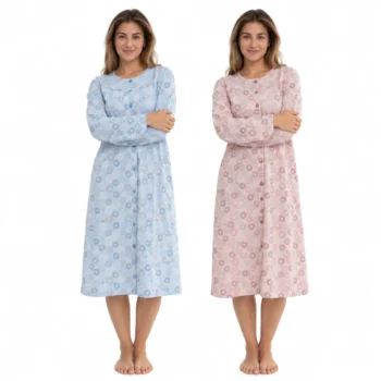Cocodream dames nachthemden lange mouw 2-pack Mill model
