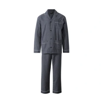 Gentlemen heren pyjama flanel Red dots marine
